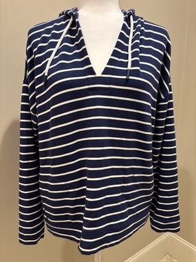 Vineyard Vines Navy & White Striped Hooded Pullover